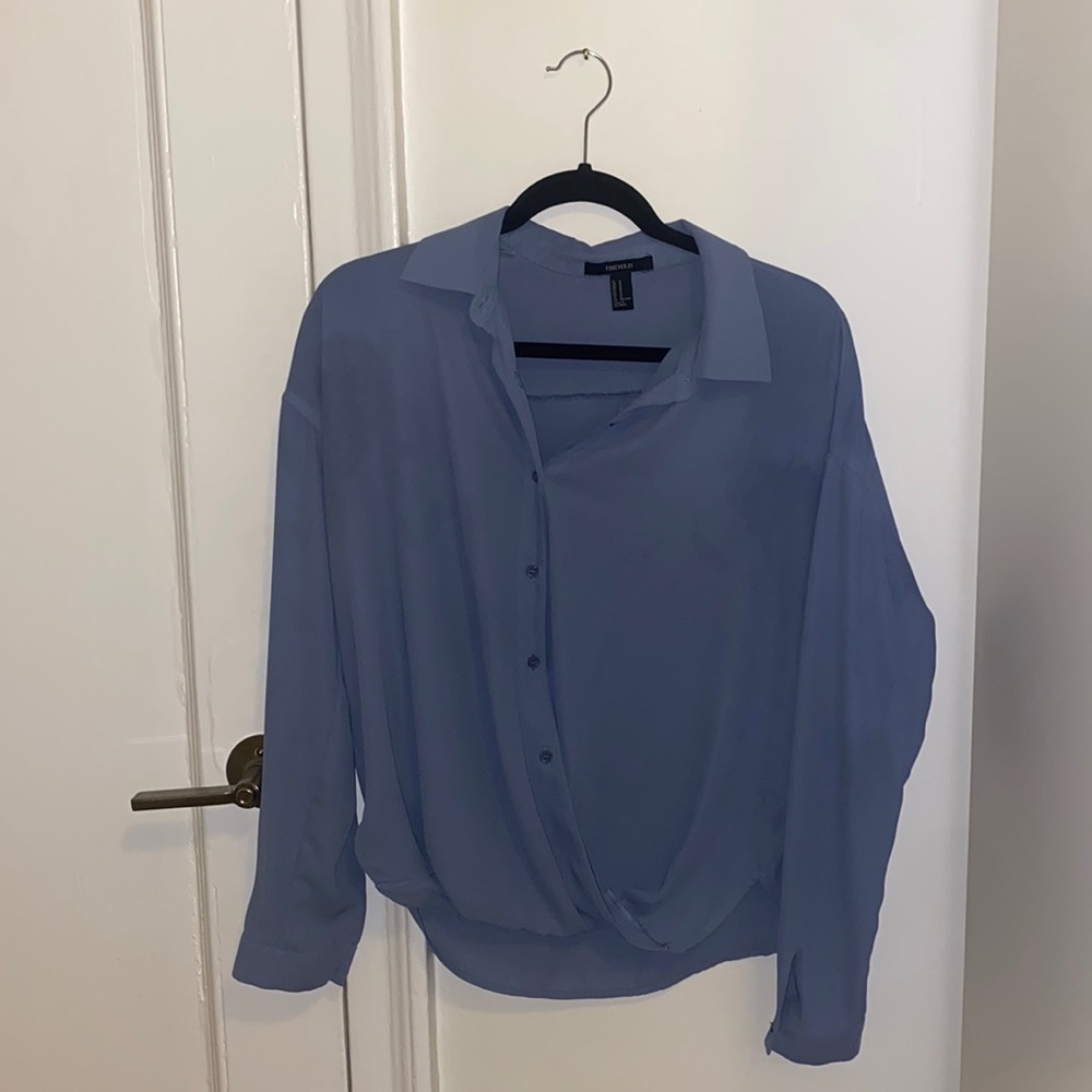 Forever21 Blue Button Down in Size Medium